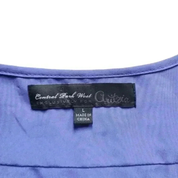 Aritzia x Central Park West Tank Top Tiered Ruffles  Blue Purple Women's size L - Picture 8 of 11